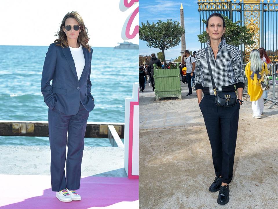 Cottin at Cannes in 2020 and at Paris Fashion Week in September - Getty