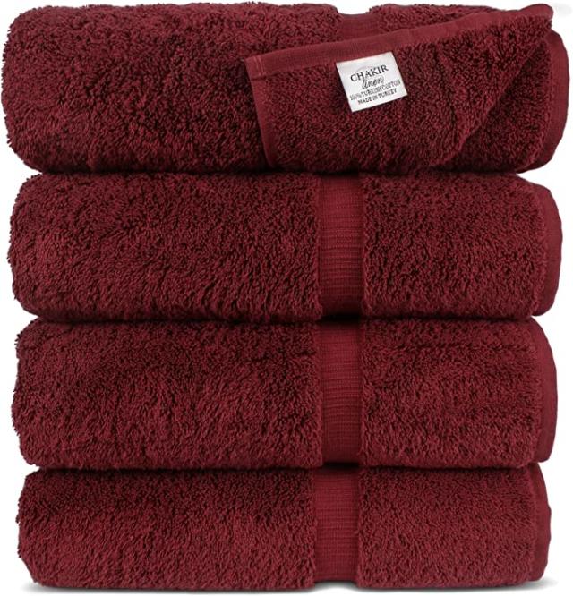 Chakir Turkish Linens | Hotel & Spa Quality 100% Cotton Premium Turkish Towels | Soft & Absorbent (4-Piece Bath Towels, Pink)