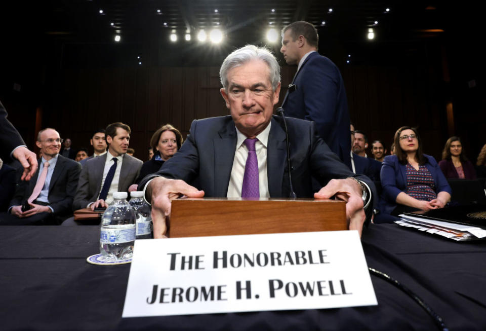 Federal Reserve chair Jerome Powell testifies before the Senate Banking Committee.