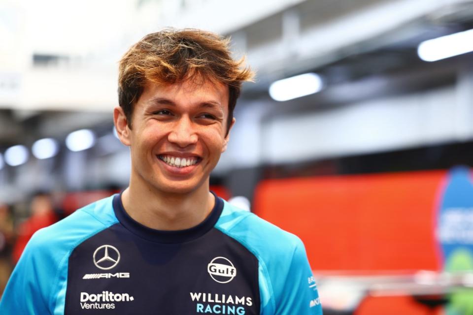 SAO PAULO, BRAZIL - NOVEMBER 02: Alexander Albon of Thailand and Williams reacts in the Paddock during previews ahead of the F1 Grand Prix of Brazil at Autodromo Jose Carlos Pace on November 02, 2023 in Sao Paulo, Brazil. (Photo by Mark Thompson/Getty Images)