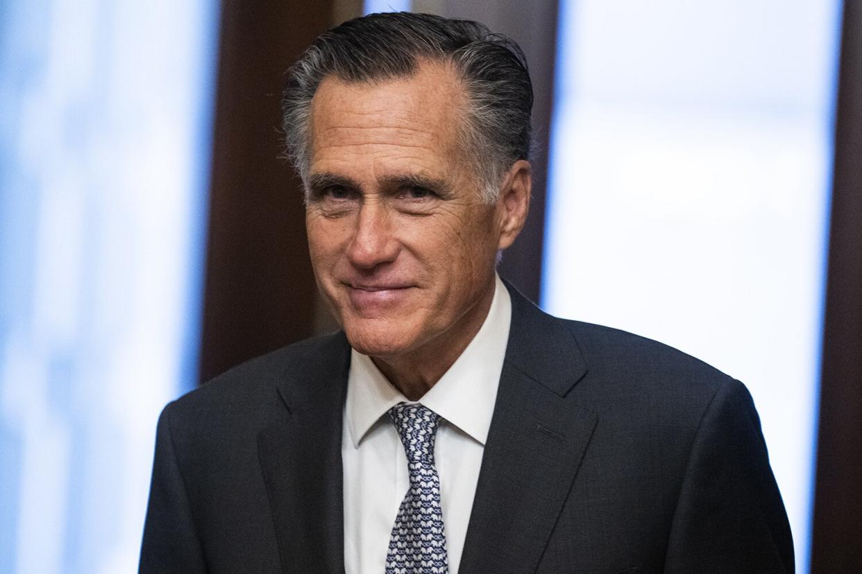 Sen. Mitt Romney, R-Utah, arrives to the U.S. Capitol