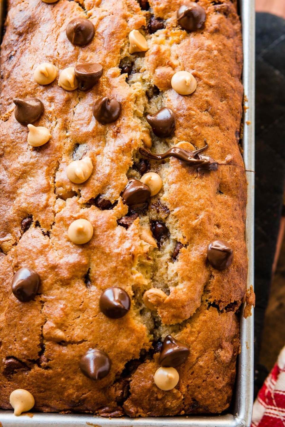 <a href="https://ohsweetbasil.com/peanut-butter-banana-bread/" target="_blank" rel="noopener noreferrer"><strong>Get the Peanut Butter Banana Bread recipe from Oh Sweet Basil</strong></a>