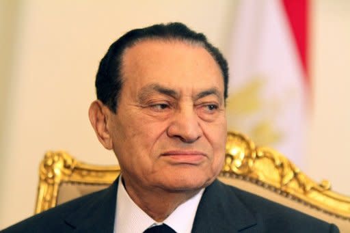 Egyptian President Hosni Mubarak is seen in Cairo in February 2011, as protests in the city continue for the 15th consecutive day calling for his resignation and an end to his regime. Six months after they launched a revolution that ousted the regime, Egyptian bloggers have acknowledged that it takes more than a Facebook page on the Internet to overthrow a dictator