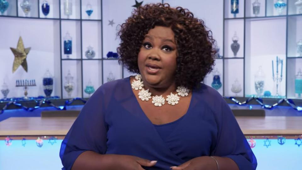 Nicole Byer hosting Nailed It! Holiday