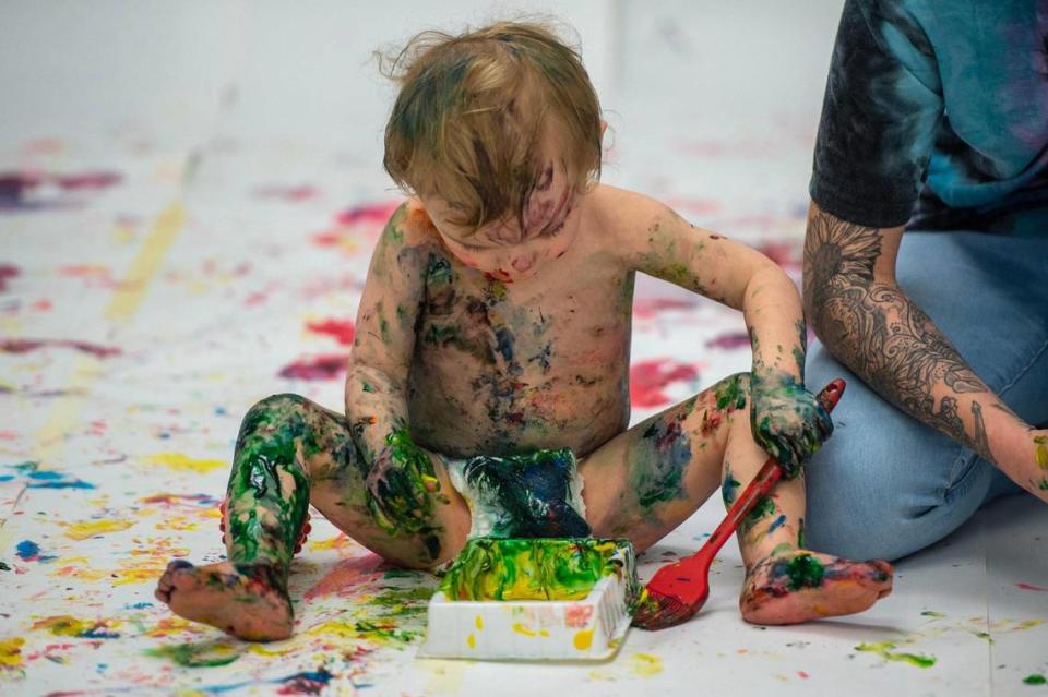 One-year-old William Pyne was one of the most prolific artist at the event.