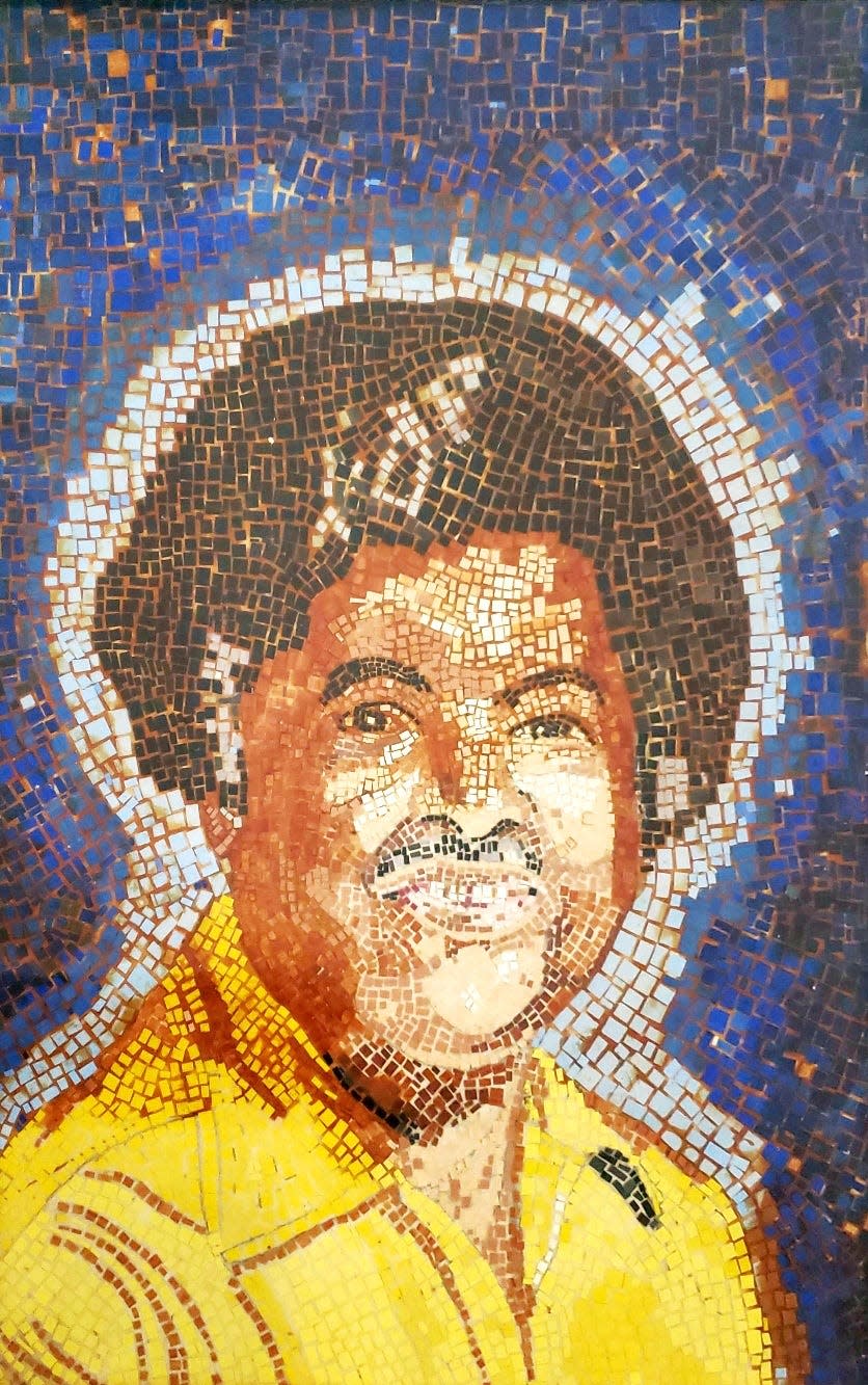 Self-portrait Mosaic by Amos Lewis, part of "Indelible Marks" exhibit on display at City Hall through April, 2022.