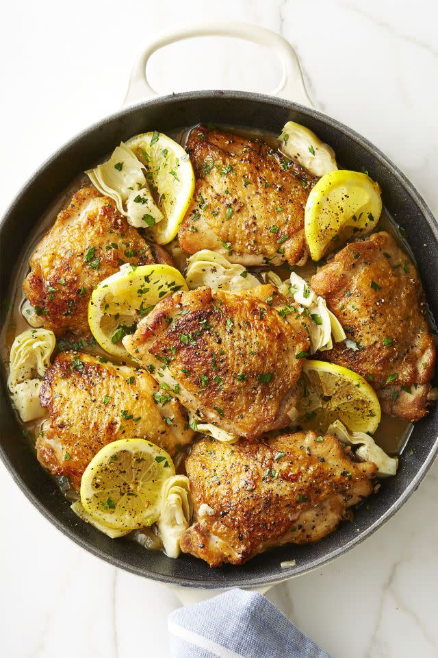 Skillet Lemon Chicken with Artichokes