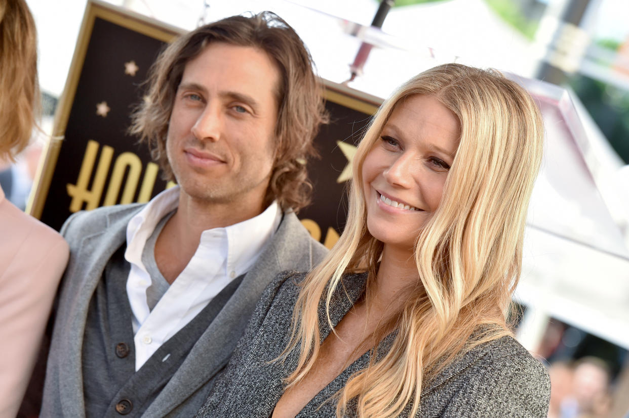 HOLLYWOOD, CA - DECEMBER 04:  Brad Falchuk and Gwyneth Paltrow attend the ceremony honoring Ryan Murphy with star on the Hollywood Walk of Fame on December 4, 2018 in Hollywood, California.  (Photo by Axelle/Bauer-Griffin/FilmMagic)