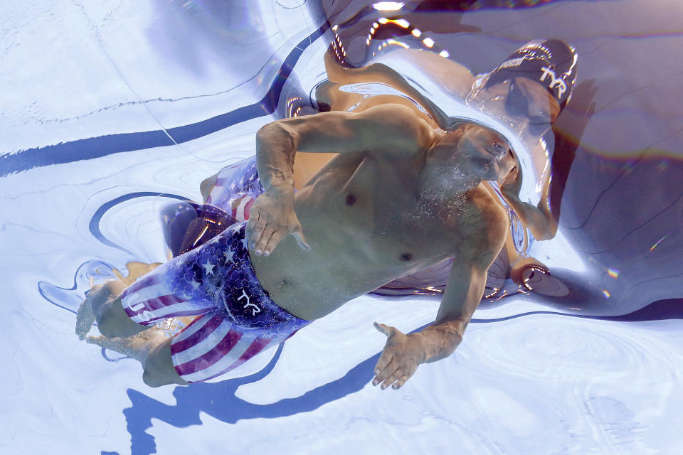 <p>TOKYO, JAPAN - JULY 29: Michael Andrew of Team United States competes in the Men's 200m Individual Medley Semifinal on day six of the Tokyo 2020 Olympic Games at Tokyo Aquatics Centre on July 29, 2021 in Tokyo, Japan. (Photo by Clive Rose/Getty Images)</p> 