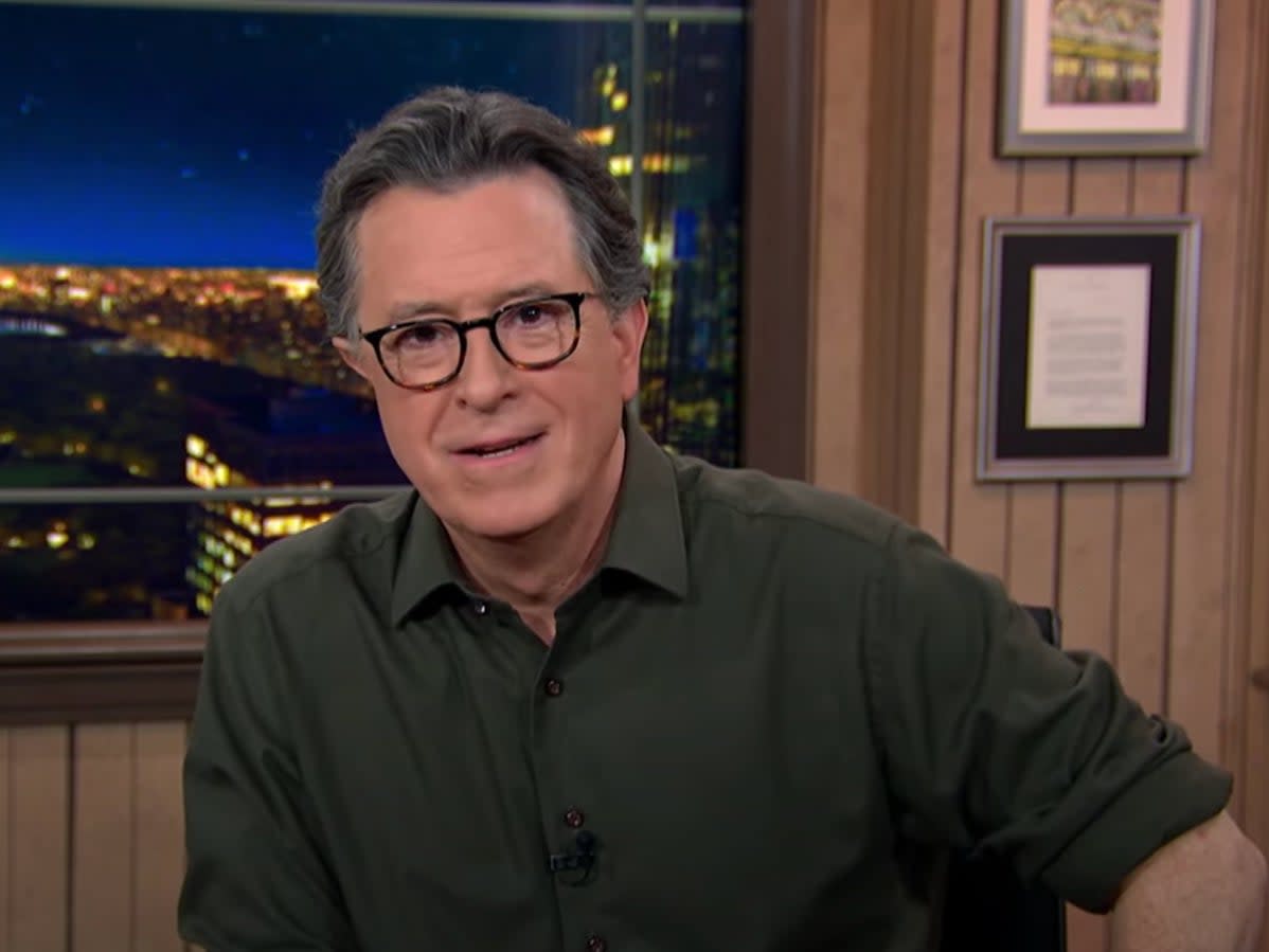 Stephen Colbert on Thursday’s episode of his Late Show (YouTube/The Late Show With Stephen Colbert)