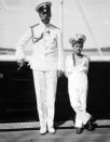 <p>Nicholas II and Alexei looked seaworthy in their naval getups. </p>