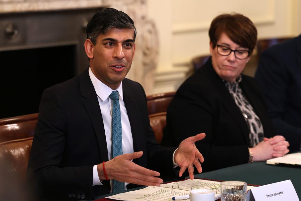 Rishi Sunak hosts a Business Council meeting at 10 Downing Street (PA)