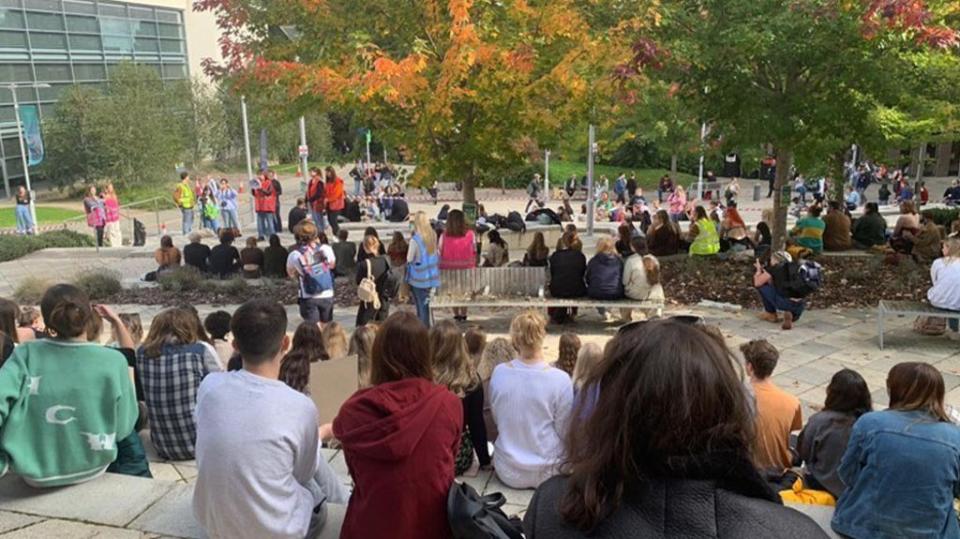 A peaceful sit-in protest, opposing ESFL, took place on 13 October (Georgia Knowles)