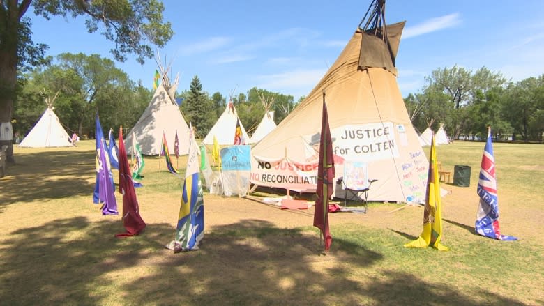 Charges laid after roman candle fired at Justice for Our Stolen Children camp