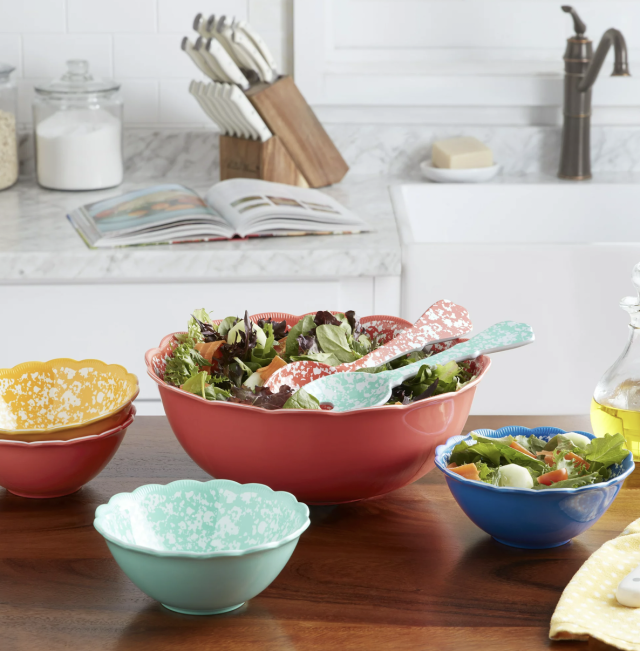 The Pioneer Woman Set of 3 10-inch Salad Bowls in Assorted Patterns 