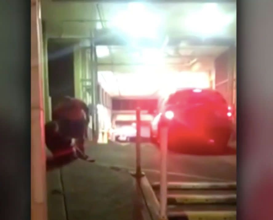 Police had to taser the man, who ran from the scene. Source: 7 News