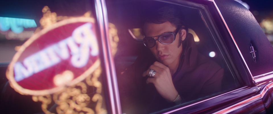 The musical life of Elvis Presley (Austin Butler), from growing up in Mississippi to his later days in Las Vegas, is chronicled in Baz Luhrmann's "Elvis."