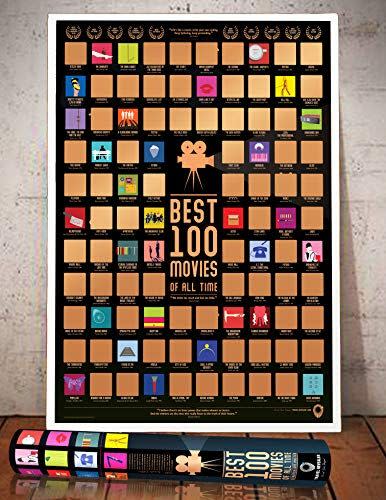 33) Travel Revealer 100 Movie Scratch Off Poster. Top Films of All Time Bucket List 17"x24" Scratch Off Movie Poster. Minimalist Modern Gold Awards Movie Poster (Gold Awards)