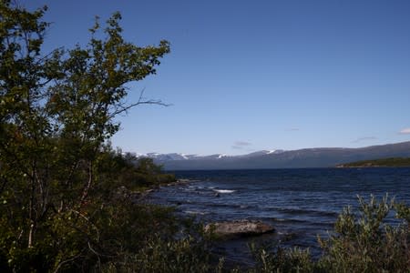Lake Tornetrask is seen near the village of Abisko