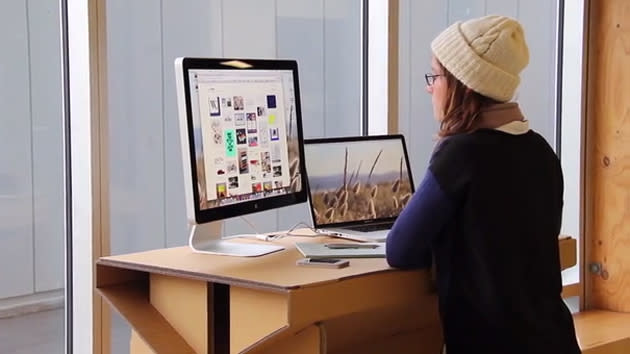 Refold's cardboard desk