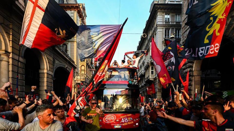 Genoa celebrate promotion to Serie A