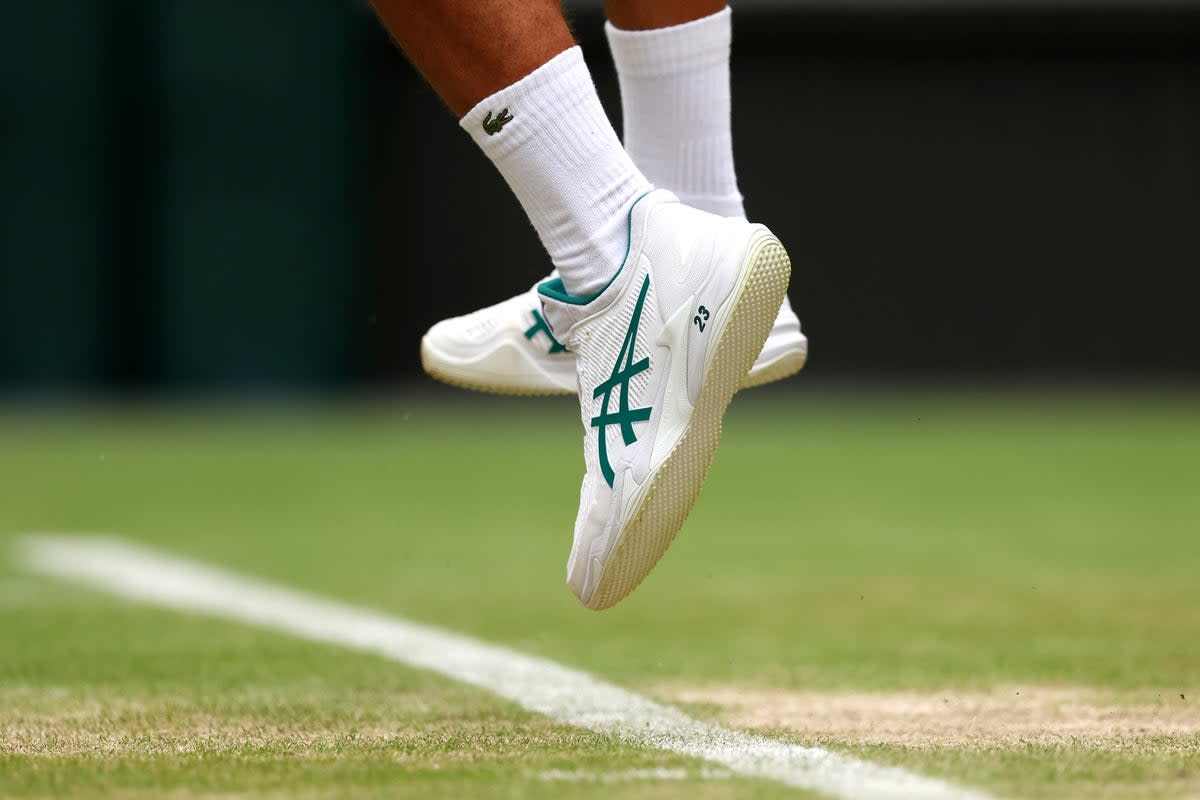 Novak Djokovic during the Men’s Singles quarterfinal match against Andrey Rublev  (Julian Finney / Getty Images)