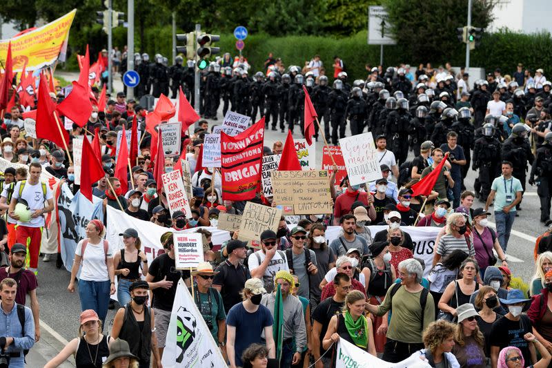 Protest against G7 summit at Schloss Elmau, in Bavaria