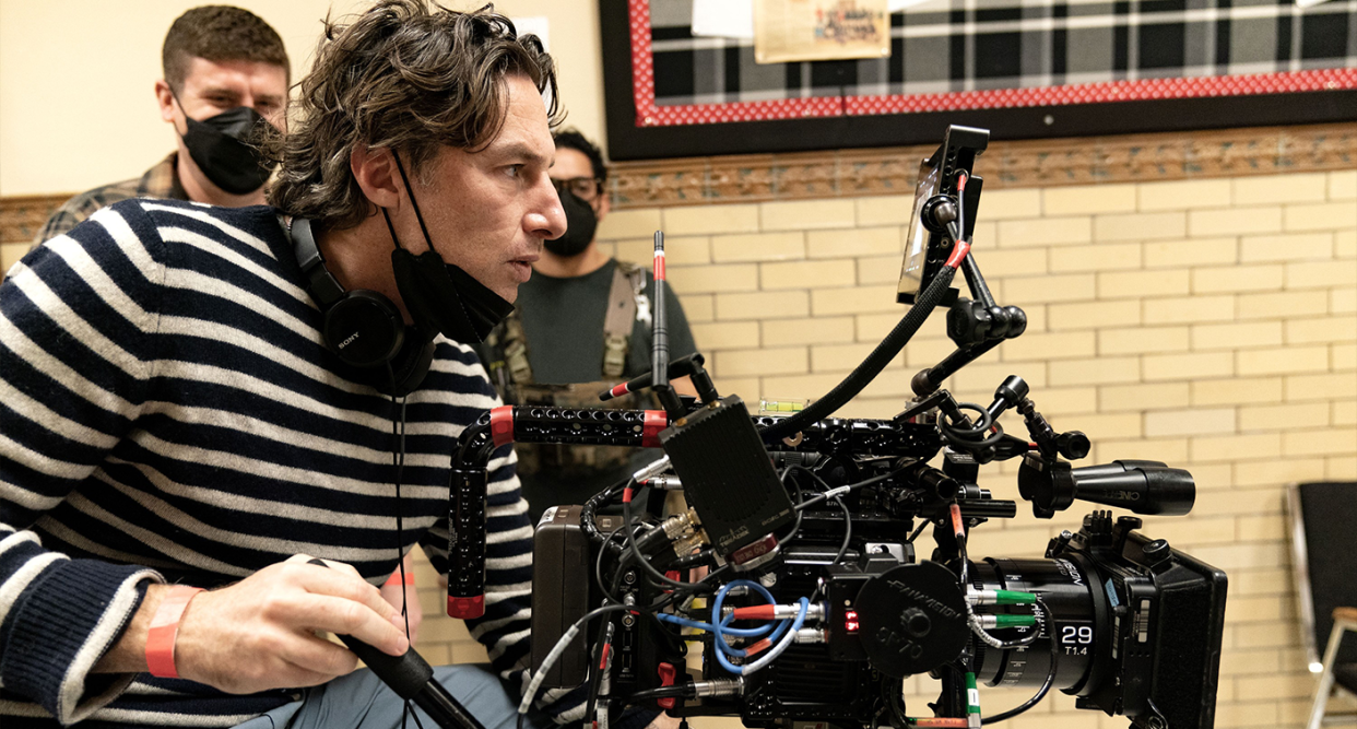 Zach Braff on the set of A Good Person. (Photo: Jeong Park/MGM/Courtesy Everett Collection)