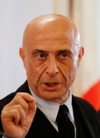 FILE PHOTO: Italian Interior Minister Marco Minniti attends a news conference in Rome, Italy, December 23, 2016. REUTERS/Alessandro Bianchi/File Photo