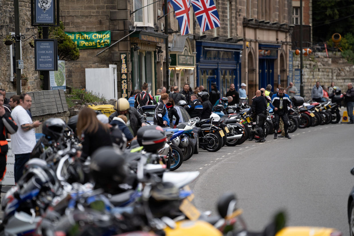 Hundreds of visitors turn up in the tiny village of Matlock Bath, Derbyshire. (SWNS)