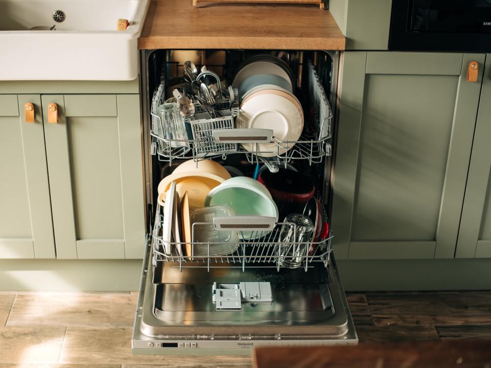 A full dishwasher.