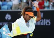 Tennis - Australian Open - Margaret Court Arena, Melbourne, Australia, January 22, 2018. Naomi Osaka of Japan leaves after losing against Simona Halep of Romania. REUTERS/Issei Kato