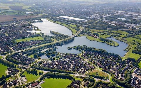 Aerial shot of Milton Keynes - Credit: Paul White - South East England / Alamy Stock Photo