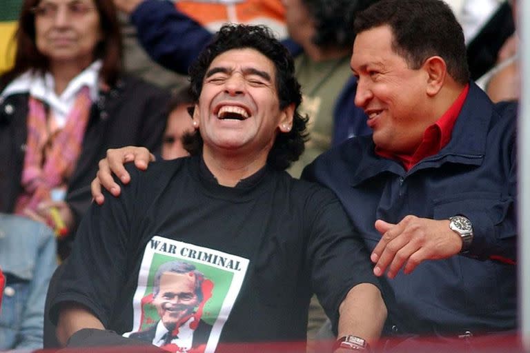 Diego y Chávez, en la cumbre con el ALCA, en Mar del Plata, noviembre de 2005