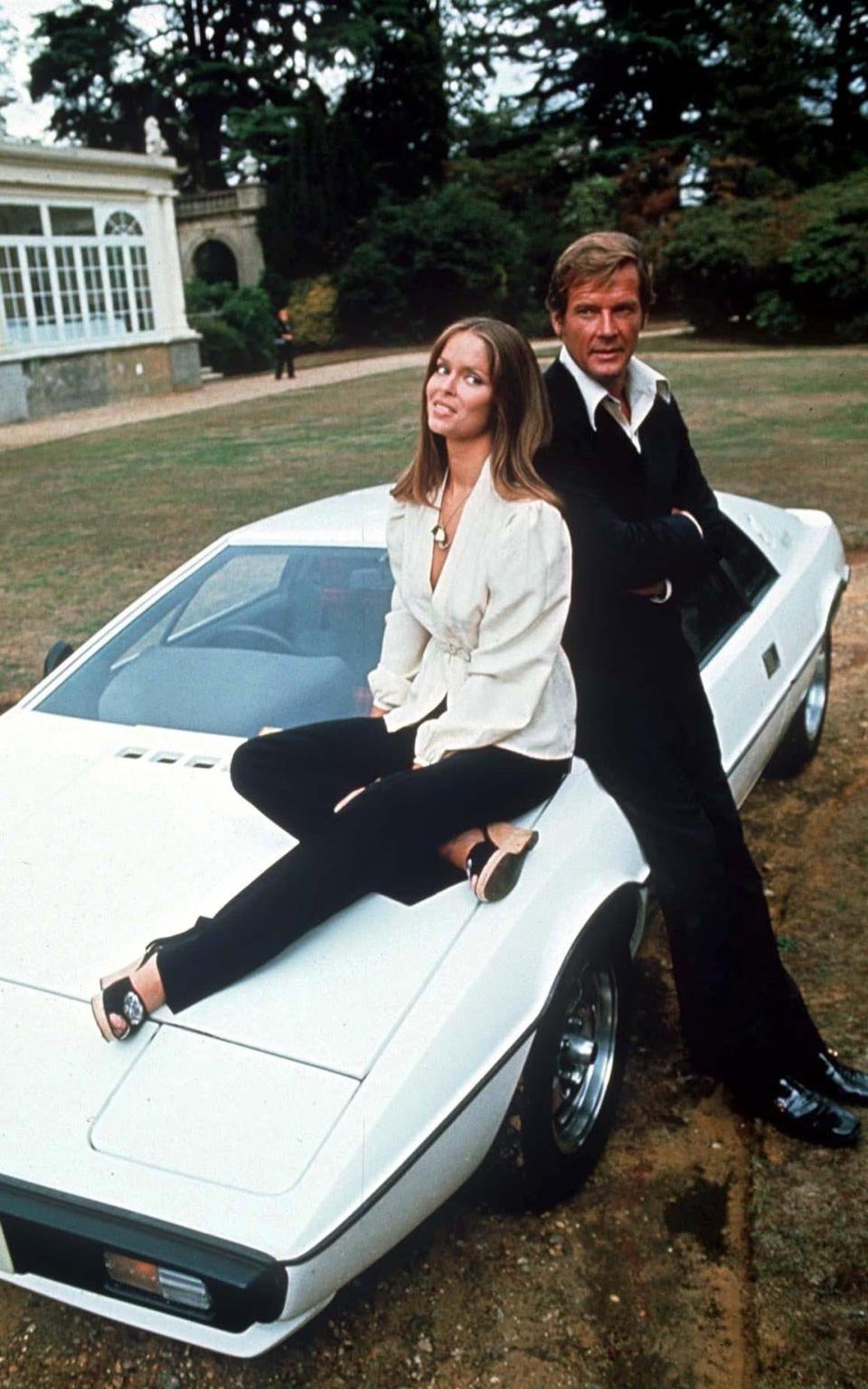 Roger Moore and Barbara Bach in 1976 - Credit:  CHRIS CAPSTICK / Rex Features