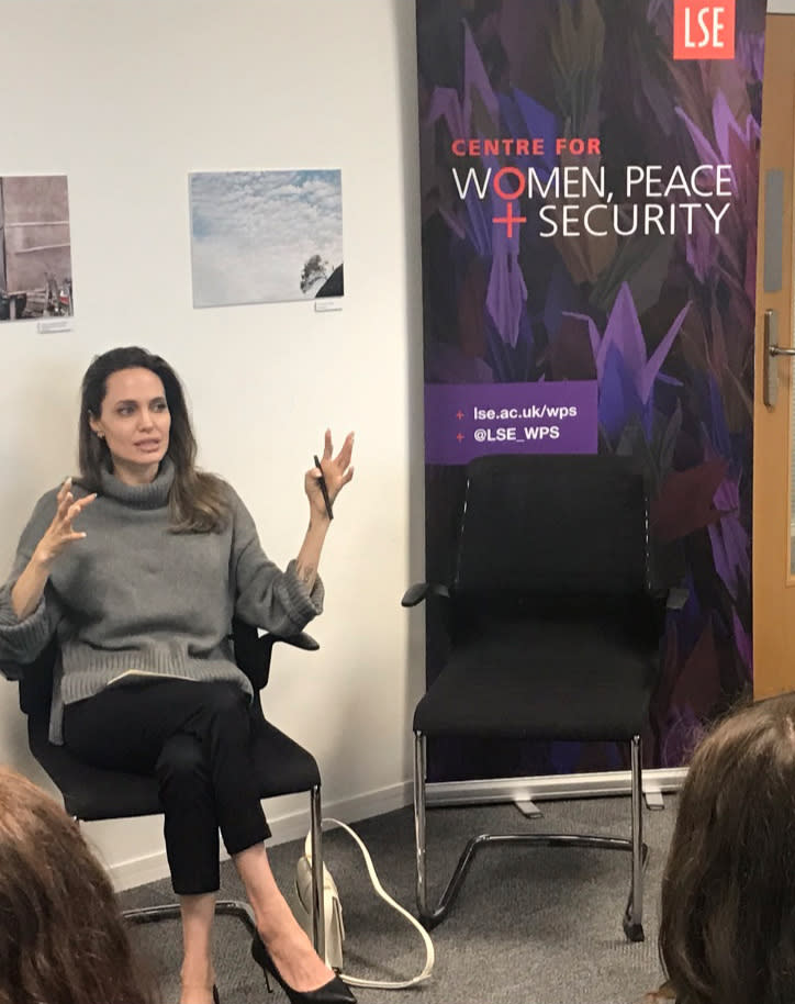 Angelina Jolie teaching students at the Centre for Women, Peace and Security | JDH Office London