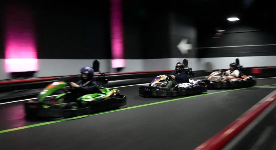 Up to 18 drivers at a time can compete on R1 Indoor Karting's new track in Lincoln.