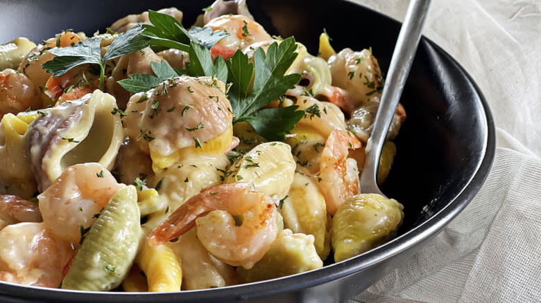 brown butter shrimp pasta bowls