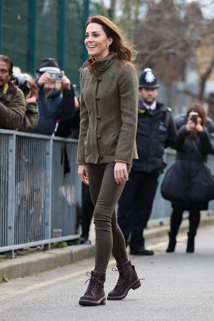 Catherine, Duchess of Cambridge visits Islington Community Garden on Jan. 15, 2019, in London. (Photo: Neil Mockford/GC Images)