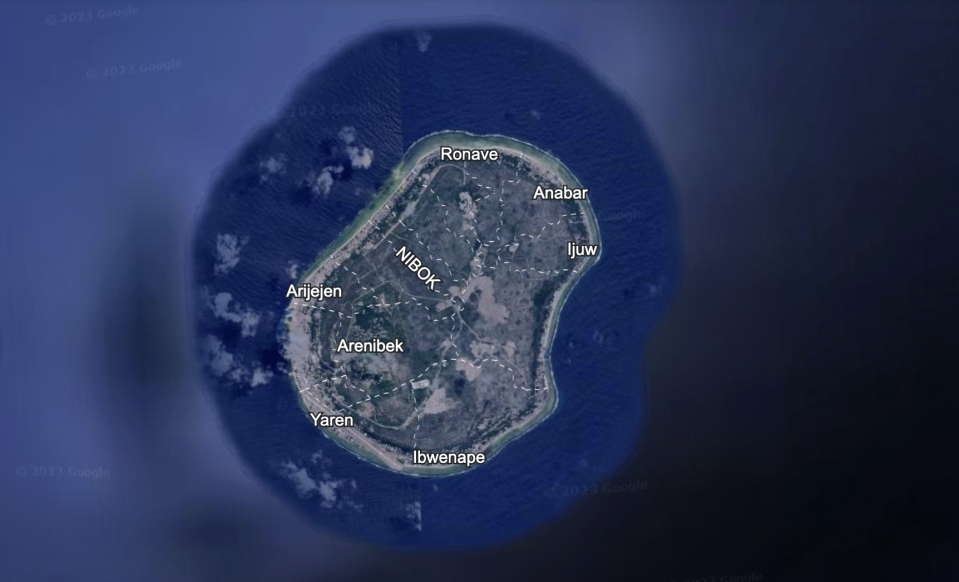 太平洋島國瑙國人口僅 11,000 人，土地面積約 21 平方公里。   （Google Earth）