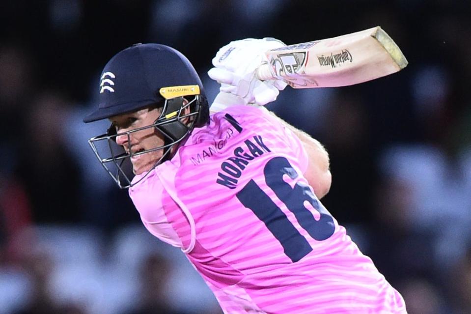 Returning hero: Eoin Morgan will be back in action for Middlesex in tomorrow’s Blast match against Gloucestershire (Getty Images)