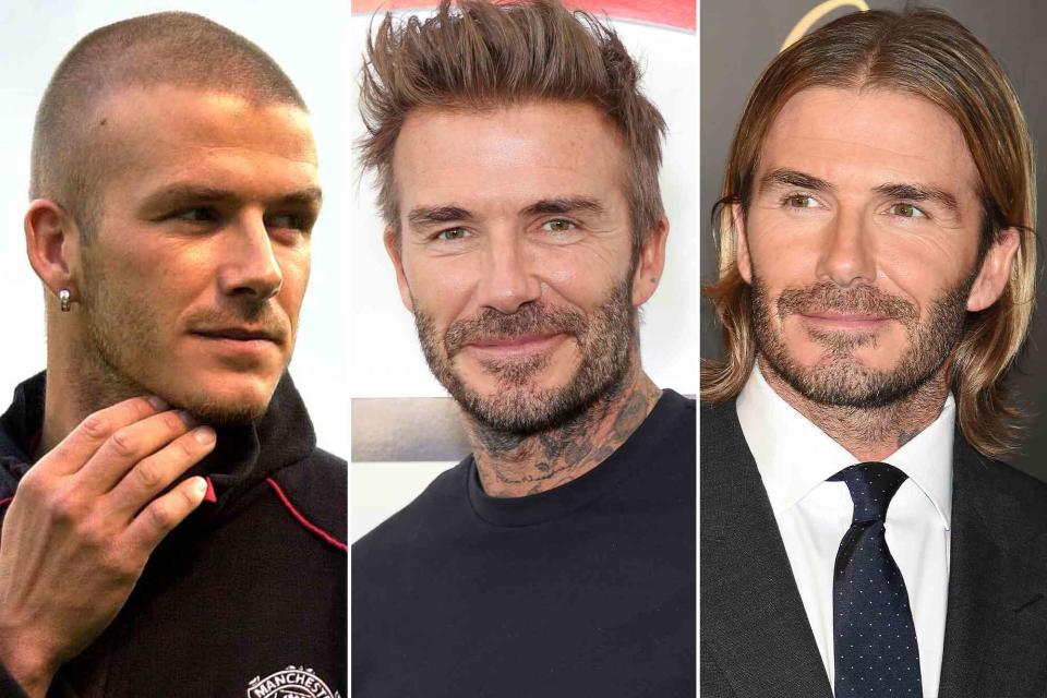 <p>Shaun Botterill/ALLSPORT/Getty ; Alexander Tamargo/Getty ; Jun Sato/WireImage</p> David Beckham during training before the 2001 UEFA Champions League match; David Beckham at the David Beckham and F45 Training Launch in 2022; David Beckham during a photocall for Las Vegas Sands.