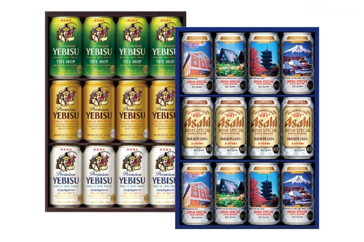 中秋檔期推薦！SAPPORO/ASAHI YEBISU啤酒世界遺產禮盒，350mlx12罐一組。