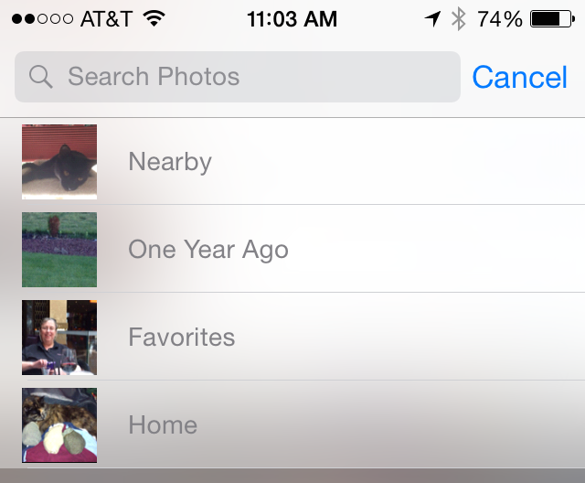 Searching and Smart Suggestions in iOS 8 Photos App