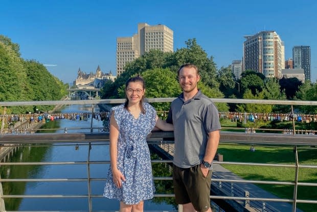 Claire Poulin and Devin Empey met in a first-year math class at the University of Ottawa. Now about to begin their fourth year, they plan to move in together in September. (Devin Empey - image credit)