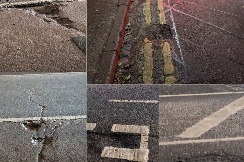 A selection of potholes from Guildford