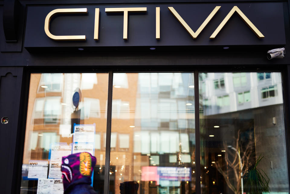 Signage is displayed outside a Citiva Medical marijuana dispensary in the Brooklyn borough of New York, US., on Sunday, Feb. 10, 2019. Citiva, which opened on Dec. 30, is the borough's first medical marijuana dispensary. Photographer: Gabby Jones/Bloomberg via Getty Images