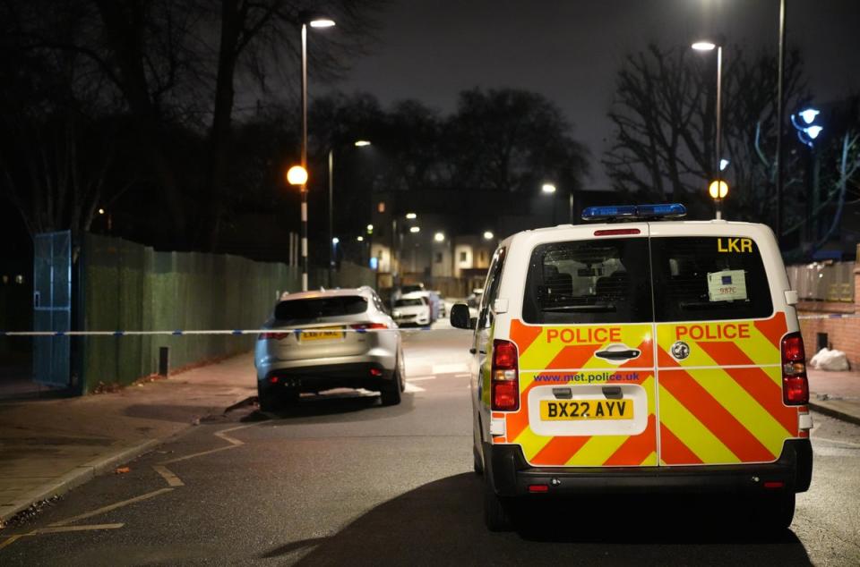 The scene near Vine Close, Hackney, east London (James Weech/PA Wire)