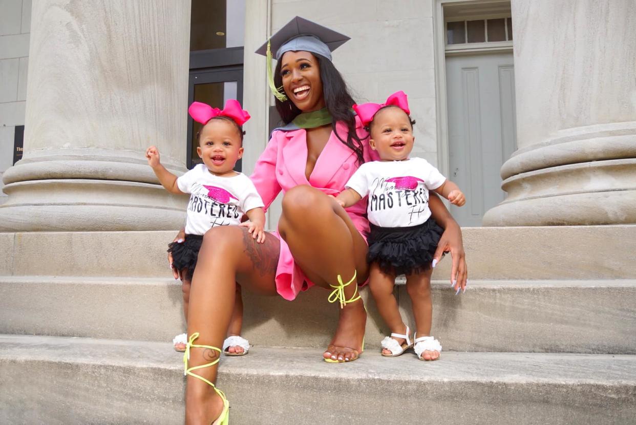 Montoya Major, 23, is graduating with her masters after giving birth to twins. (Photo: Christopher Jackson/Elevatedbycj Photography)