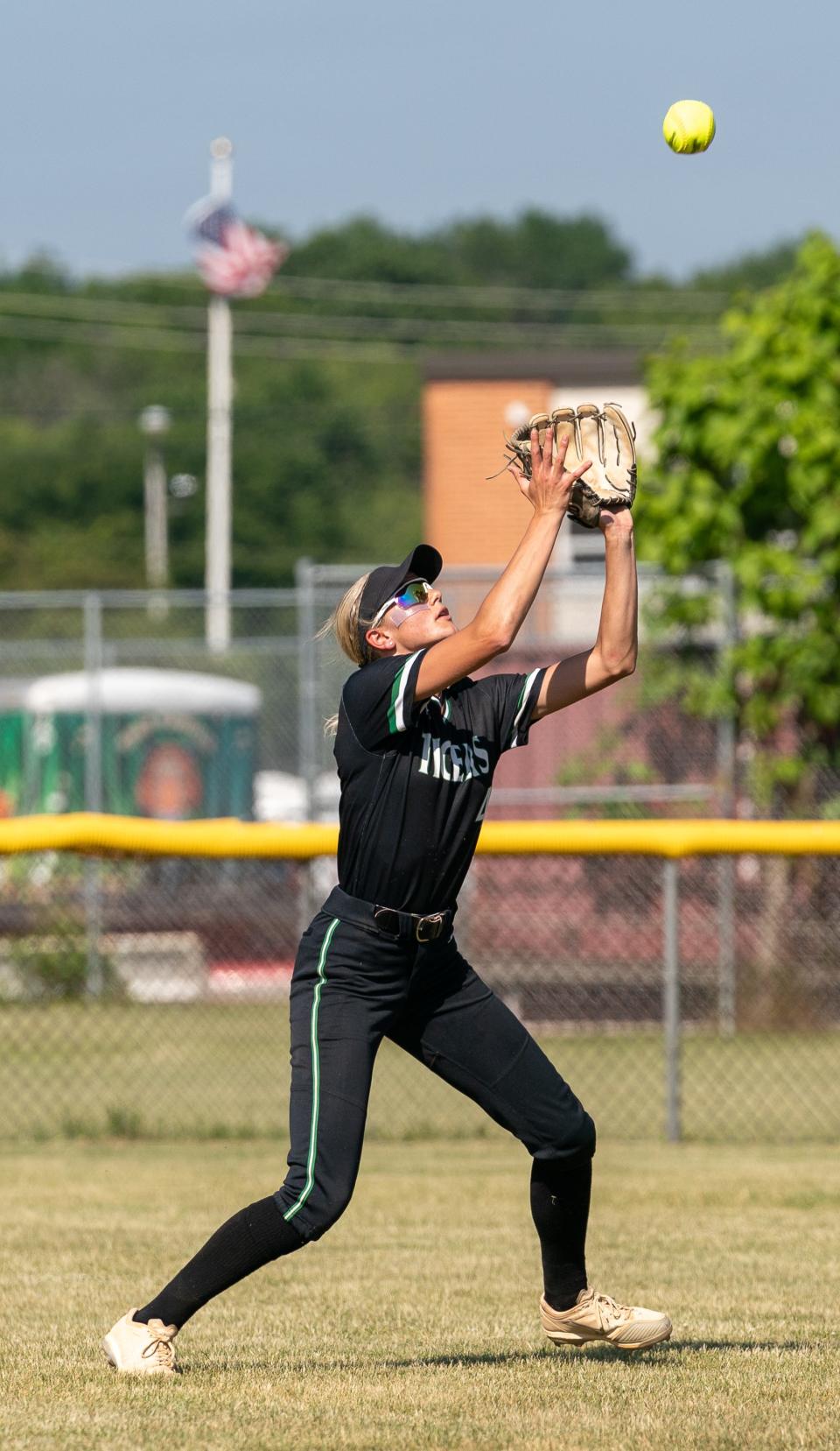 South Plainfield Sara McNelly (4) catches the ball against Warren Hills on Wednesday, May 31 afternoon at the field at South Plainfield High School in South Plainfield.